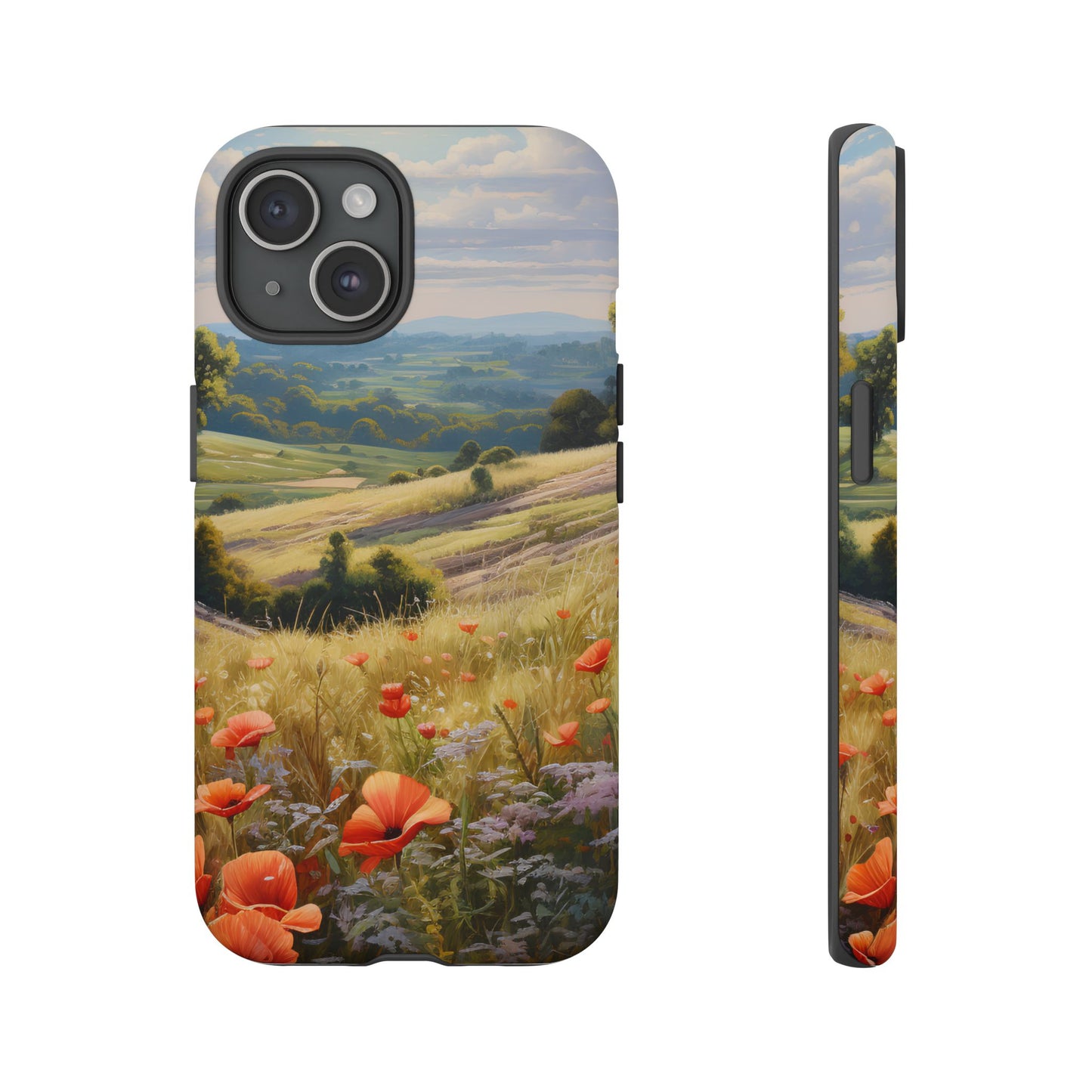 Phone Case with Beautiful Poppy Field Design