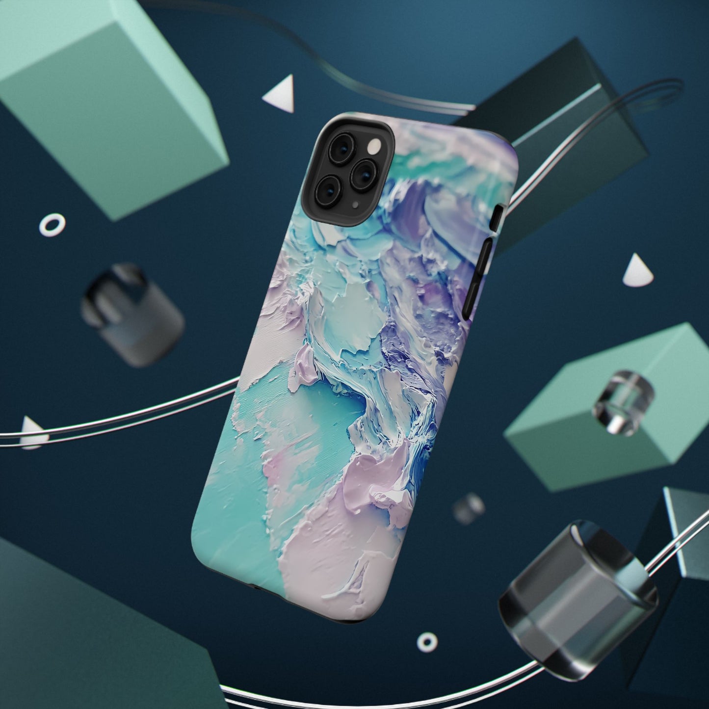 Aqua Abstract Impact-Resistant Phone Case