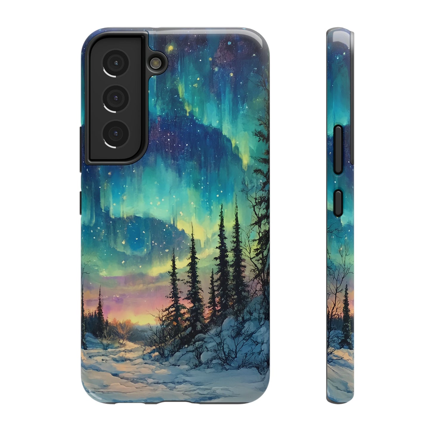 Aurora Borealis Impact-Resistant Phone Case - Durable Protection with Stunning Northern Lights Design