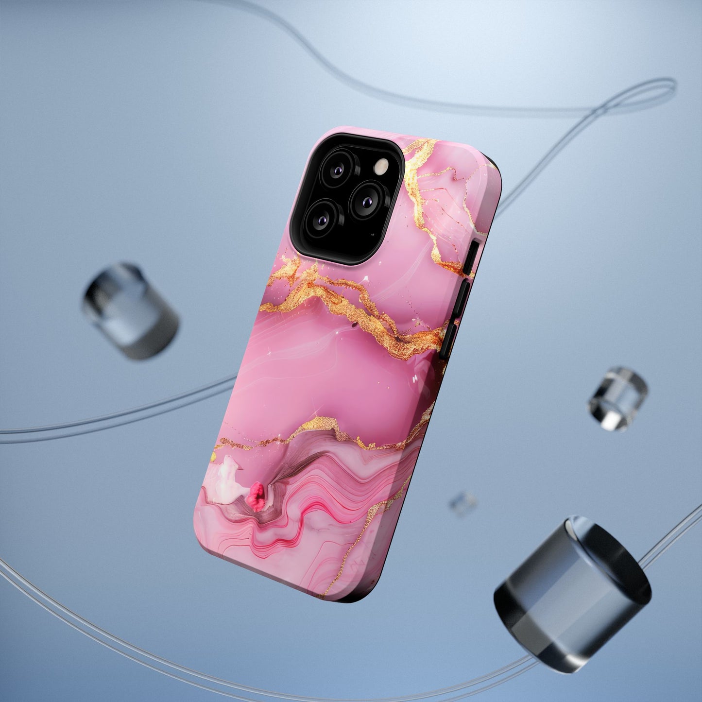 Elegant Marble Phone Case - Pink & Gold