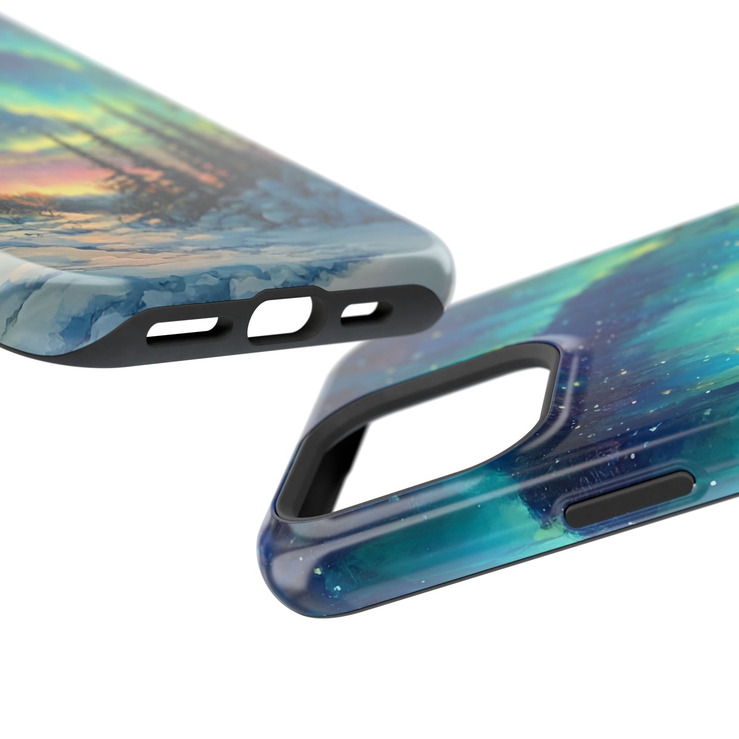 Aurora Borealis Impact-Resistant Phone Case - Durable Protection with Stunning Northern Lights Design