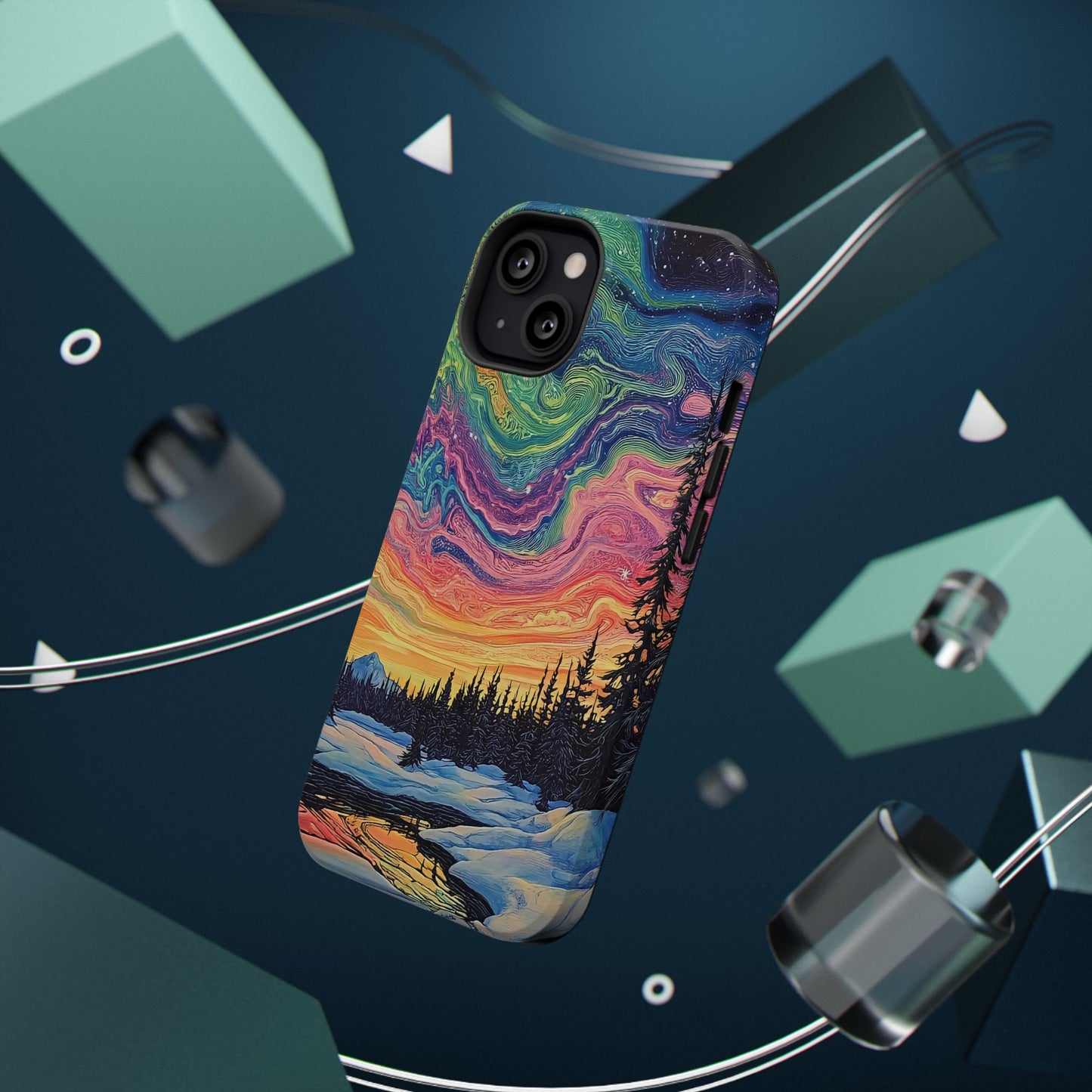 Nature-Inspired Impact-Resistant Phone Case - Vibrant Galaxy Sky Design