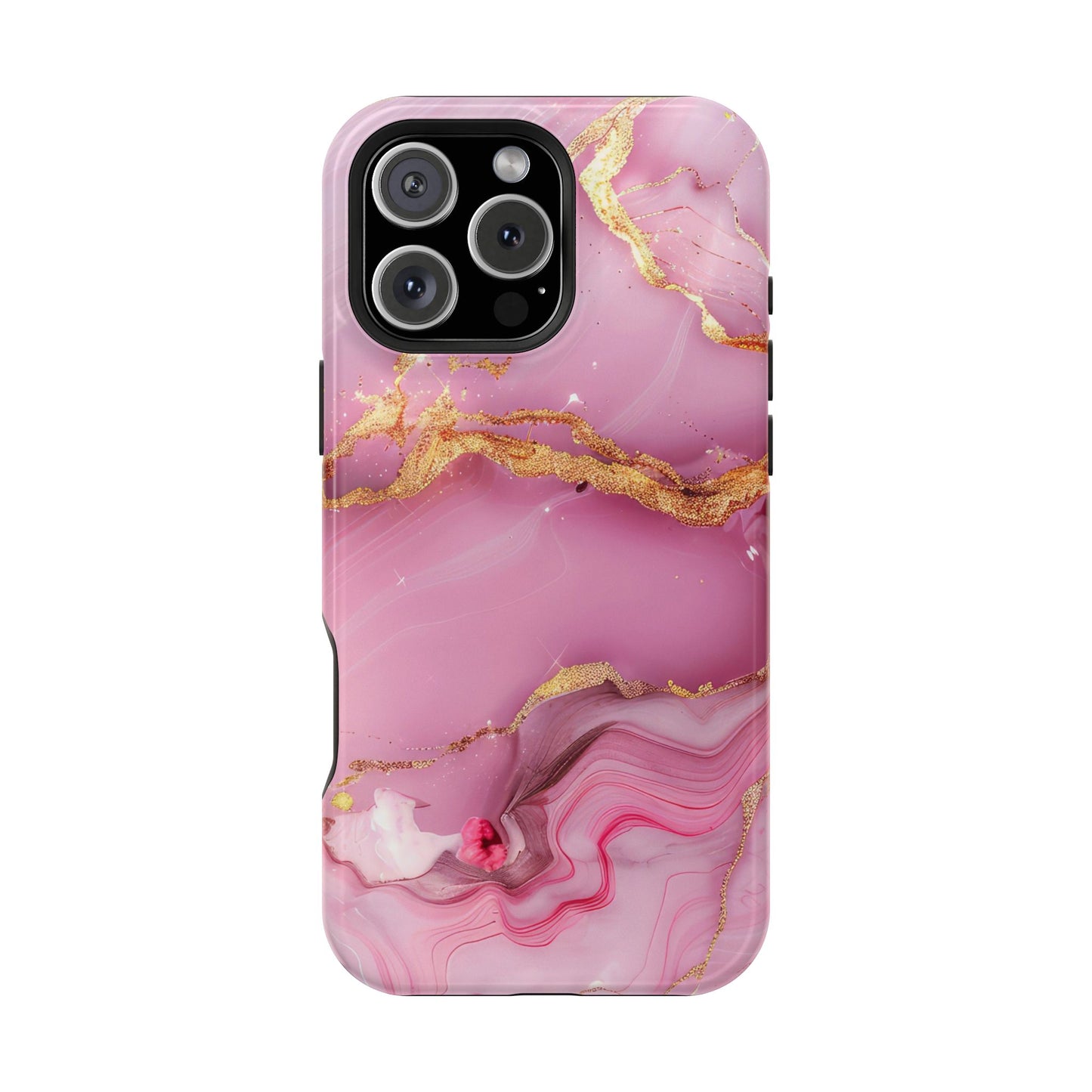 Elegant Marble Phone Case - Pink & Gold