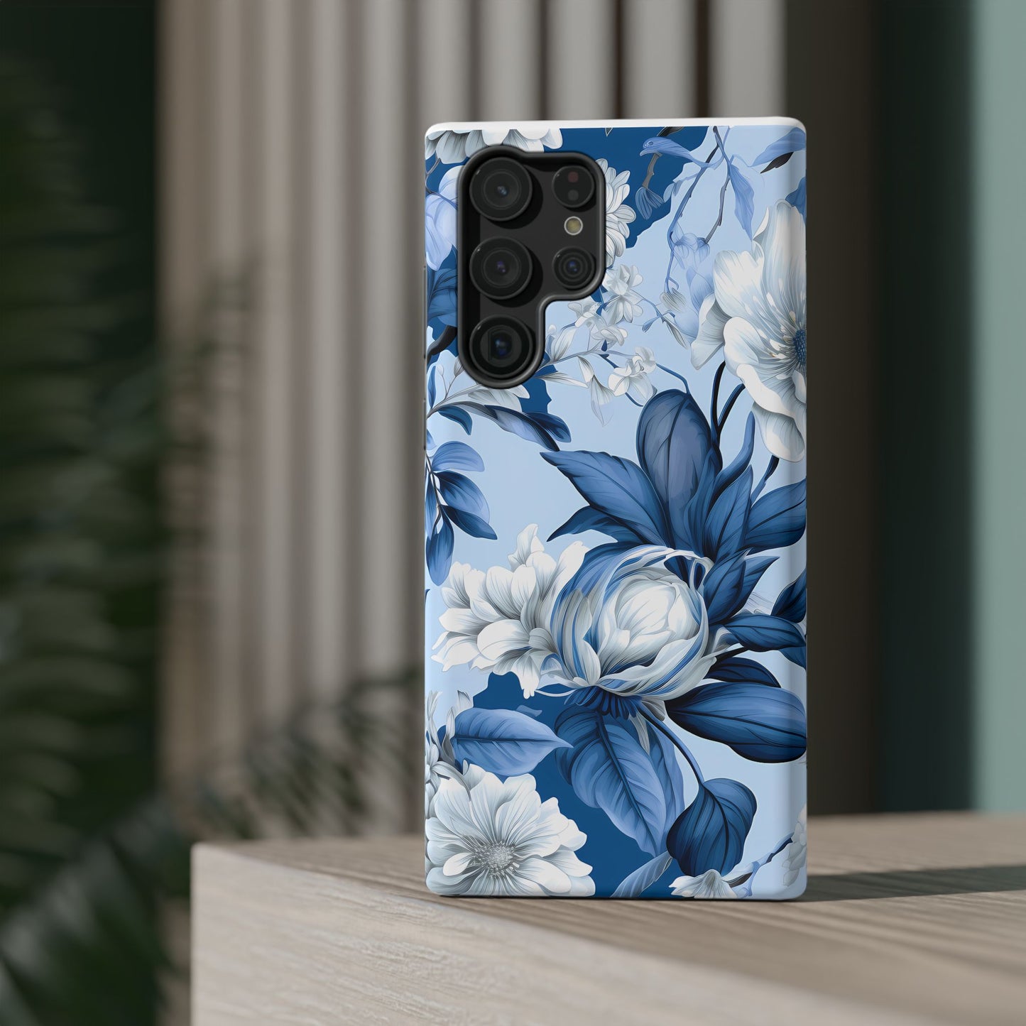 Elegant Blue Floral Phone Case