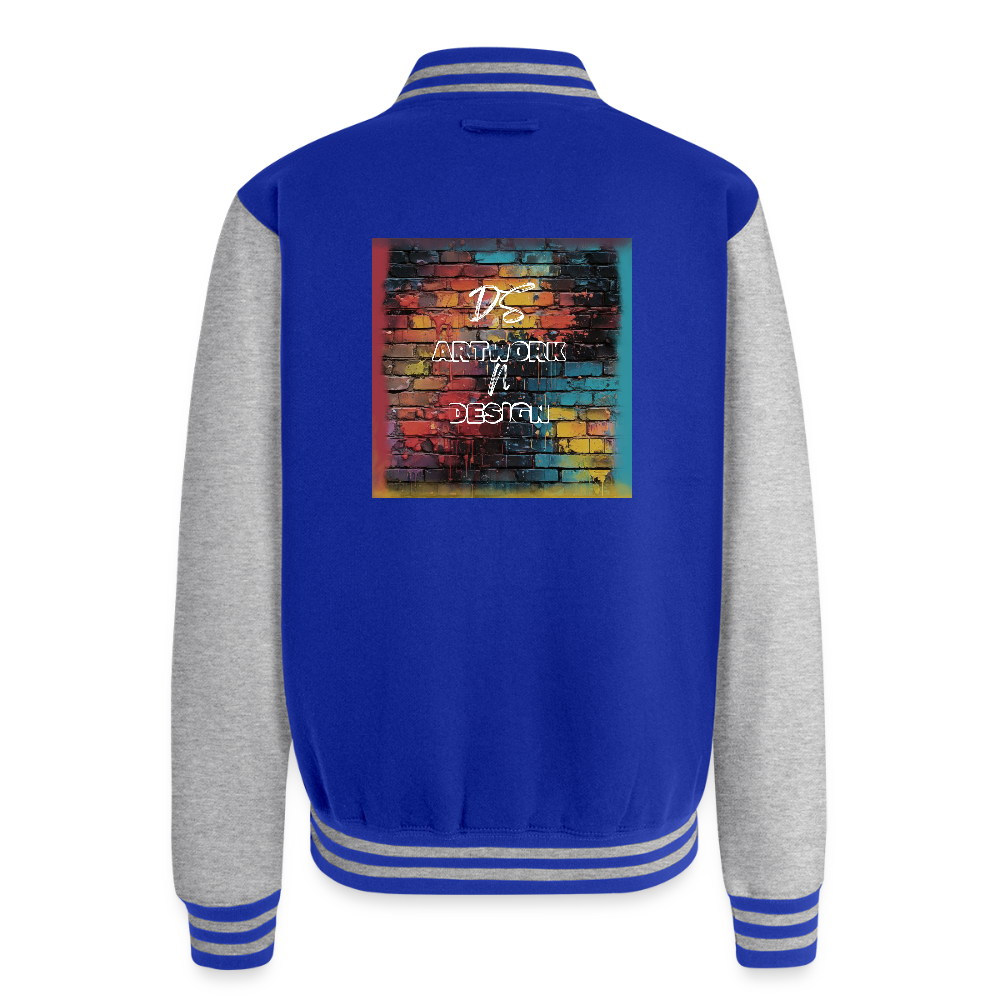 Brick Wall Art - Letterman Jacket - royal/heather grey