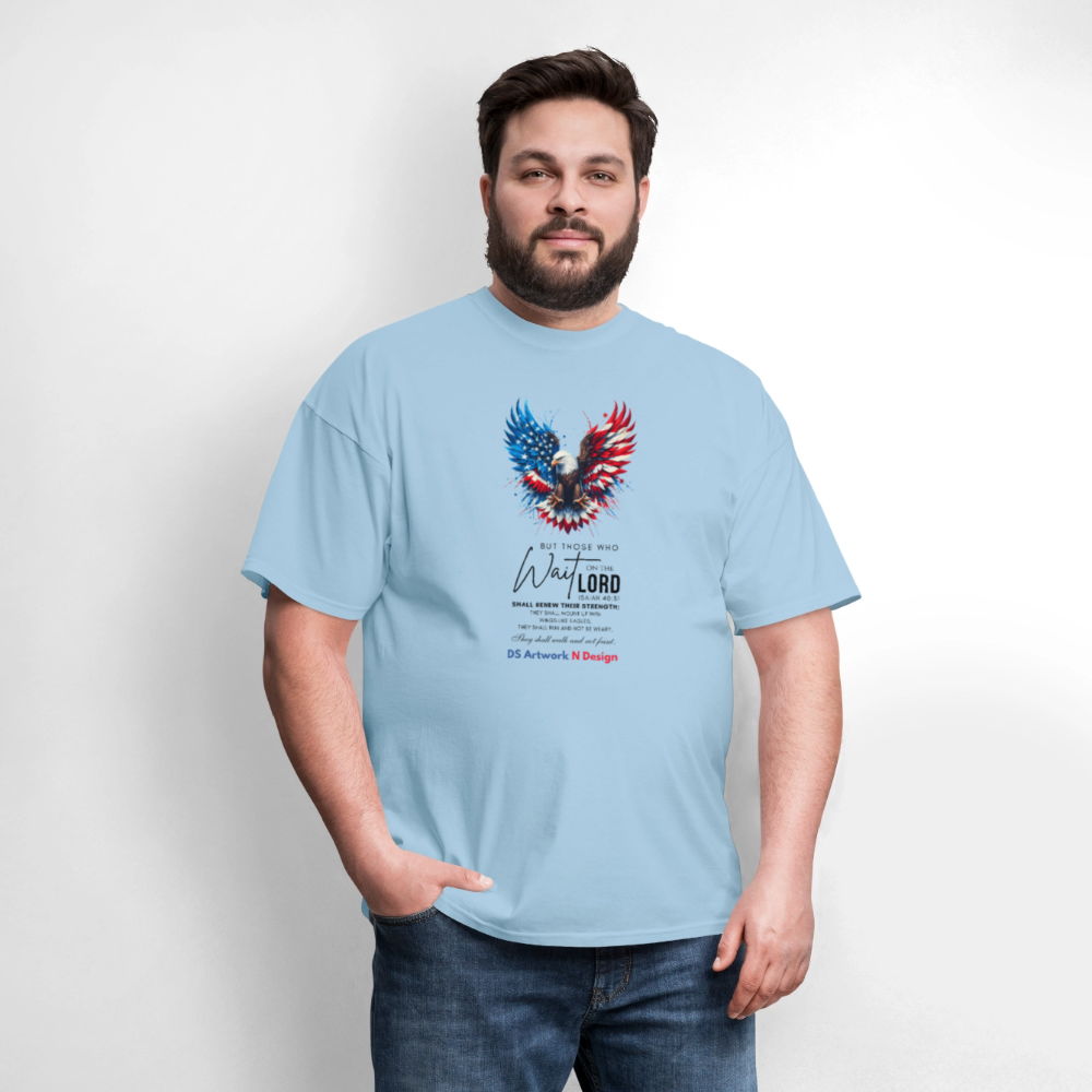Mount on Eagles wings -Men's T-Shirt - powder blue