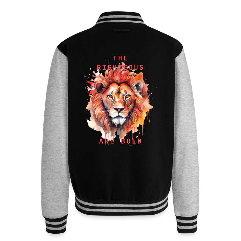 Bold Lion - Letterman Jacket - black/heather grey