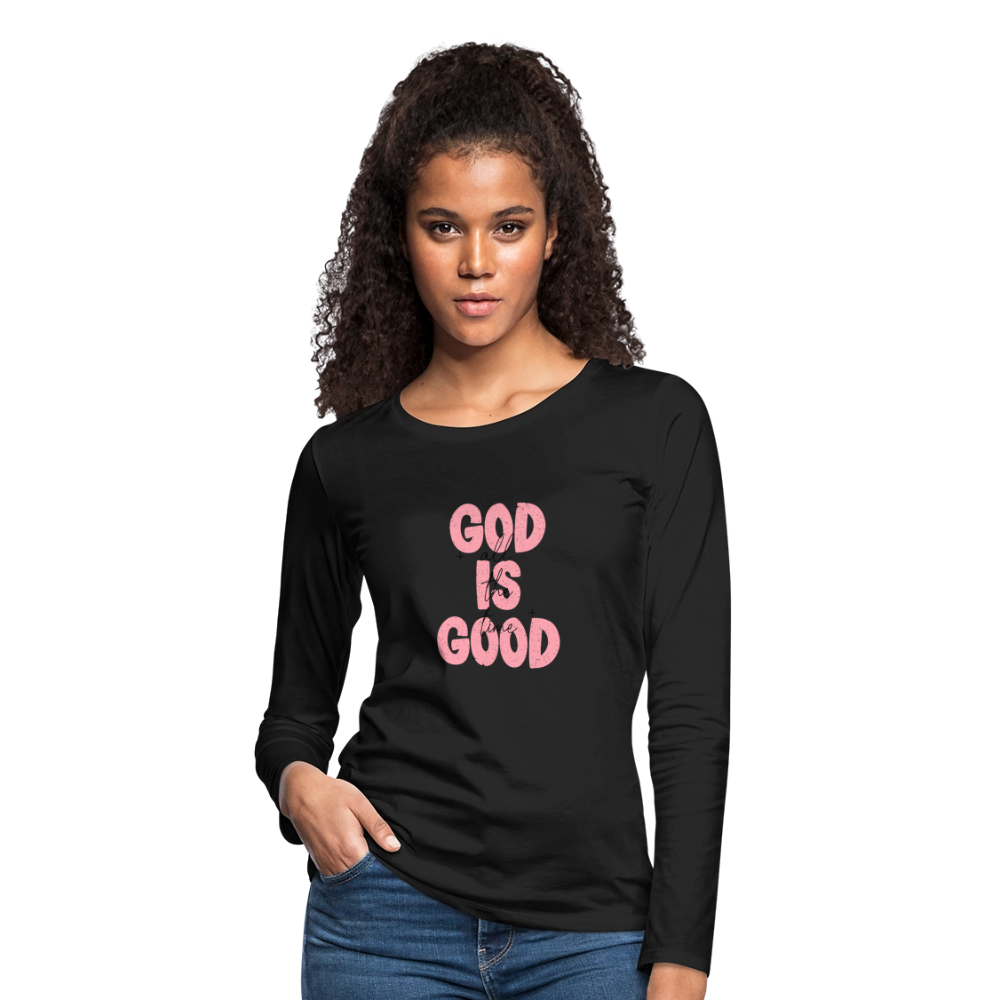 God is Good - Bold Pink -Women's Long Sleeve T-Shirt - black