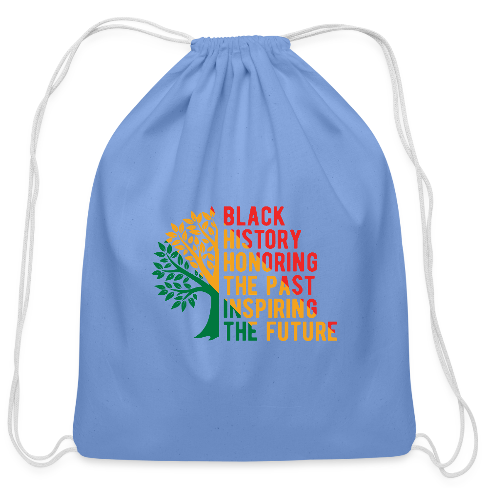 Black History - Cotton Drawstring Bag - carolina blue