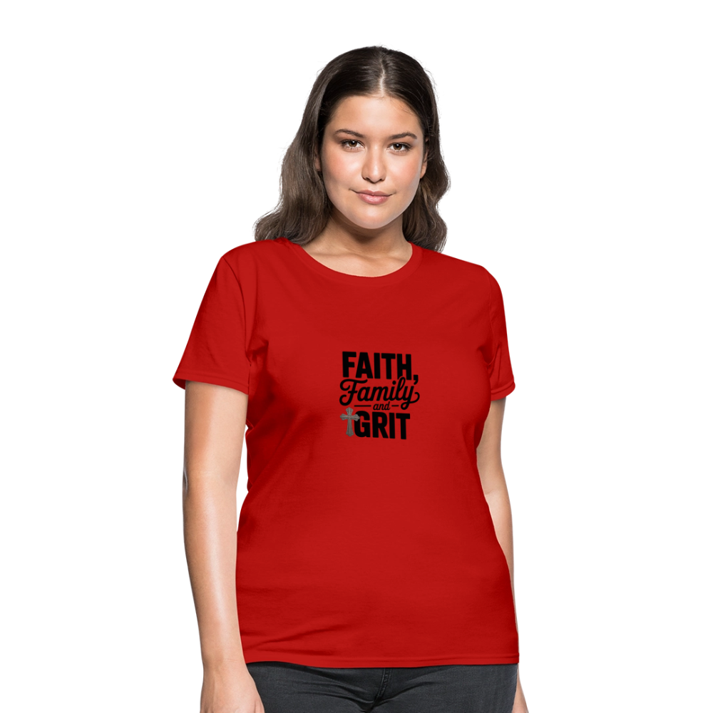 Faith and Family - Women's T-Shirt - red