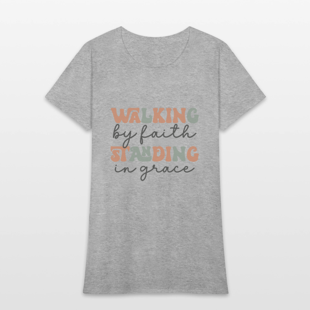 Walk by Faith - Women's T-Shirt - heather gray