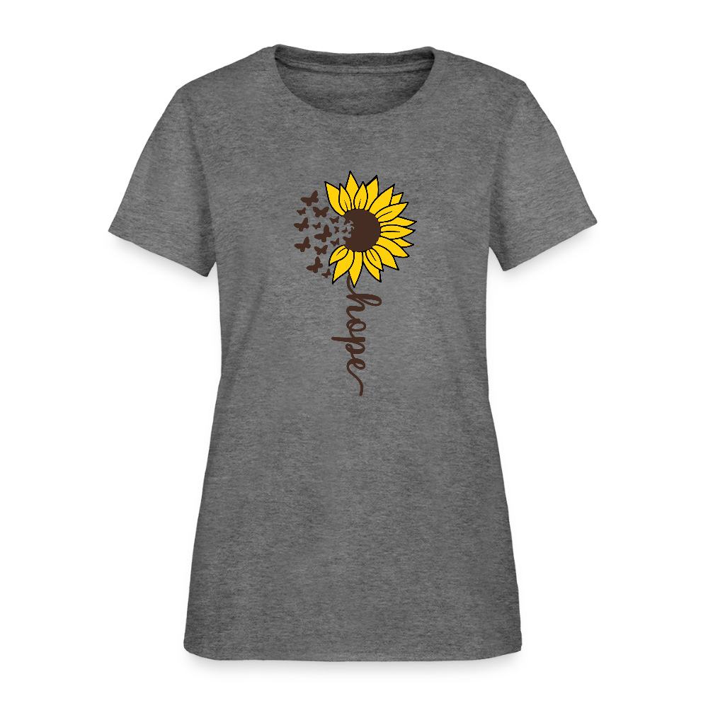 Sunflower of Hope - floral Women's T-Shirt - graphite heather