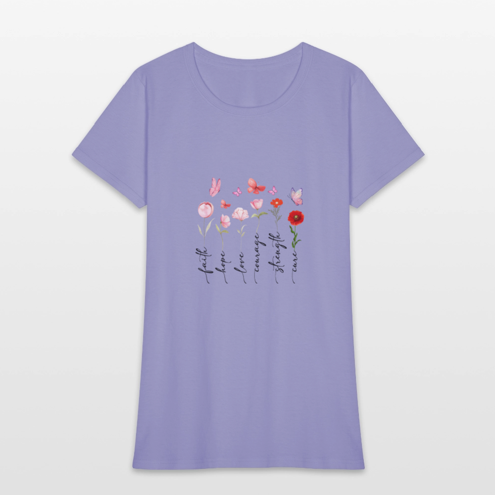 Faith, Hope, Love - Floral Women's T-Shirt - lavender