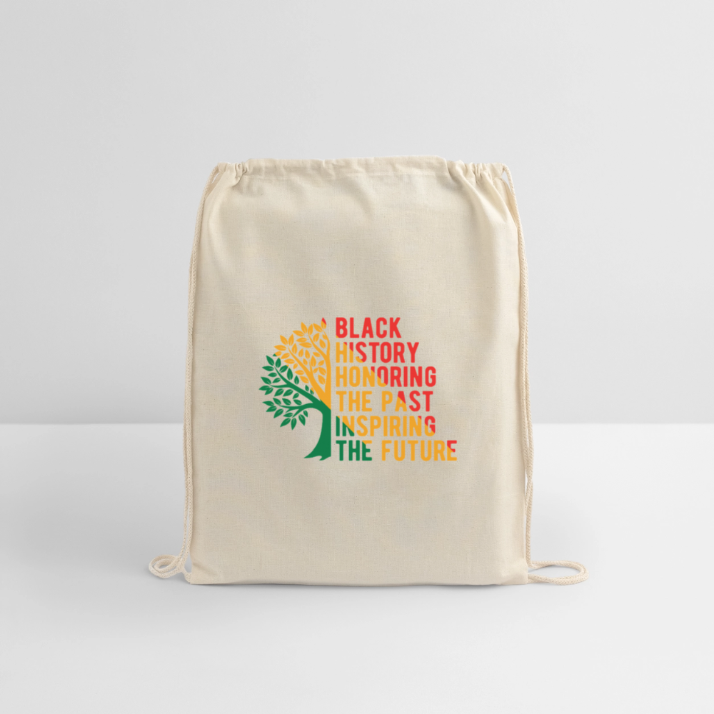 Black History - Cotton Drawstring Bag - natural