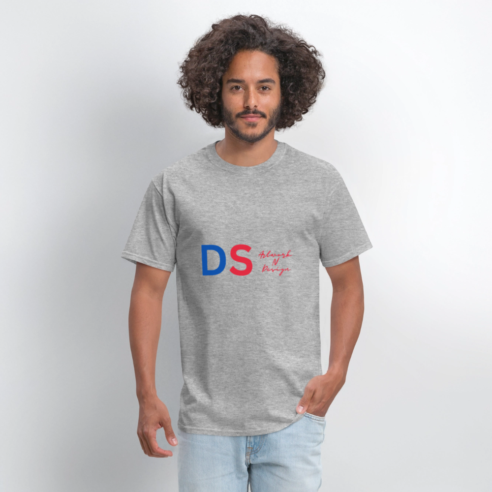 DS - Men's T-Shirt blue and red - heather gray