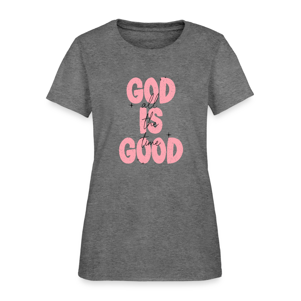 God is Good - Bold Pink -Women's Short Sleeve T-Shirt - graphite heather