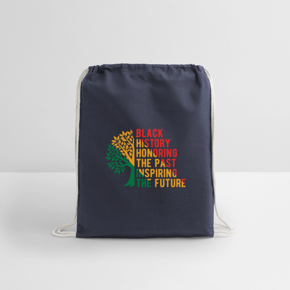 Black History - Cotton Drawstring Bag - navy