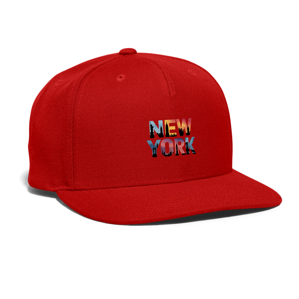 NY Color - Snapback Baseball Cap - red
