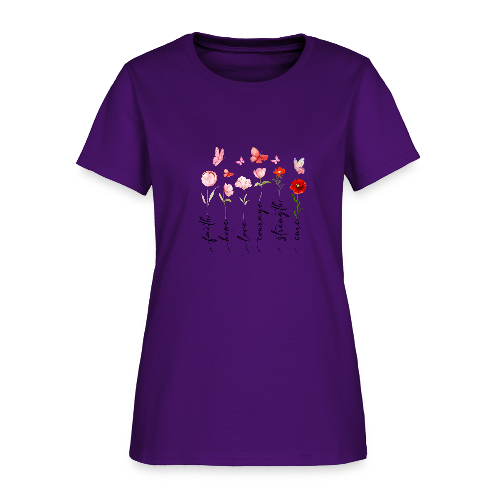 Faith, Hope, Love - Floral Women's T-Shirt - purple