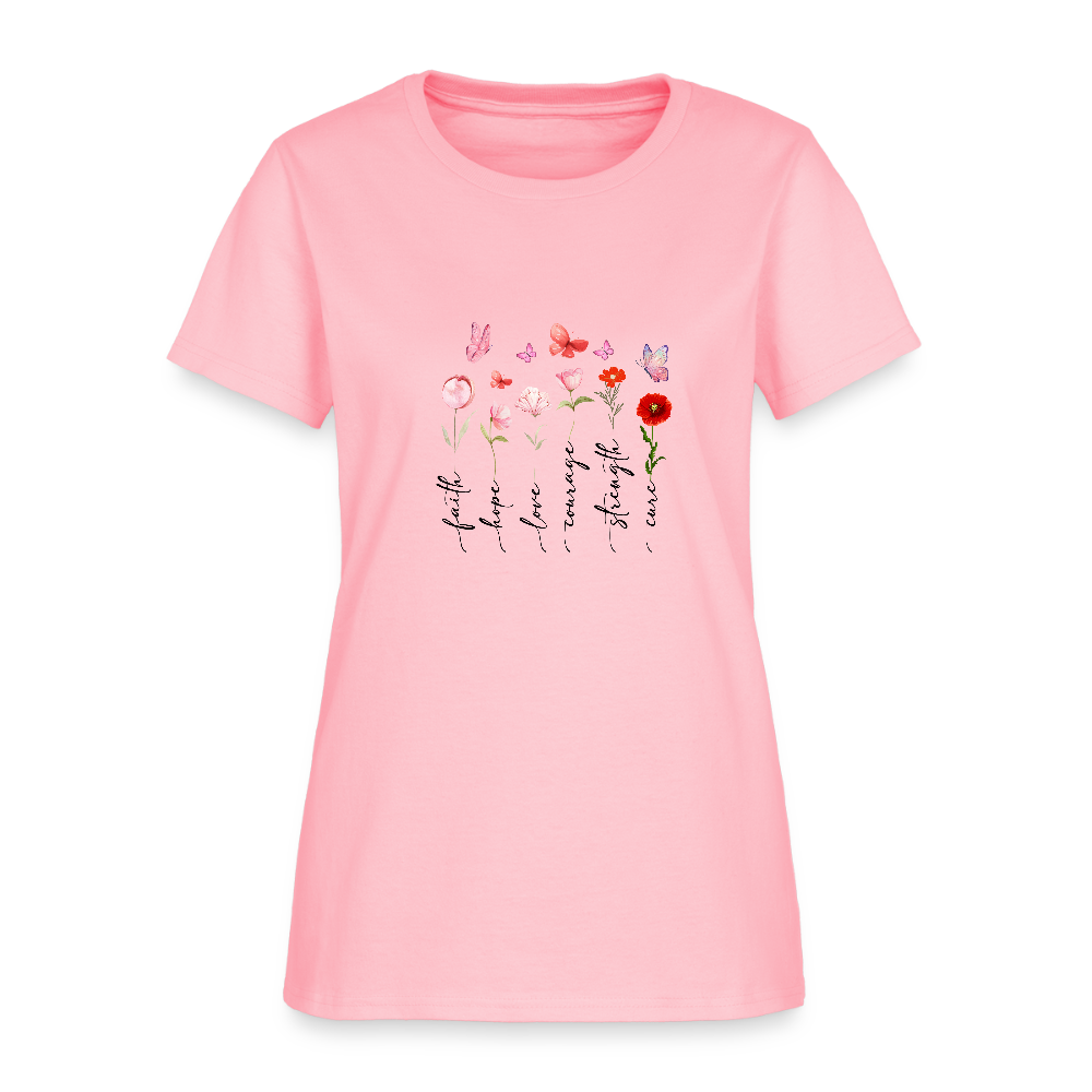 Faith, Hope, Love - Floral Women's T-Shirt - pink