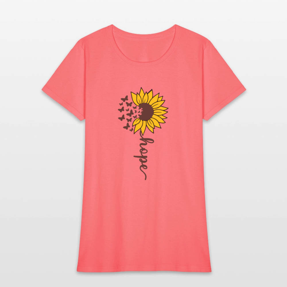 Sunflower of Hope - floral Women's T-Shirt - coral