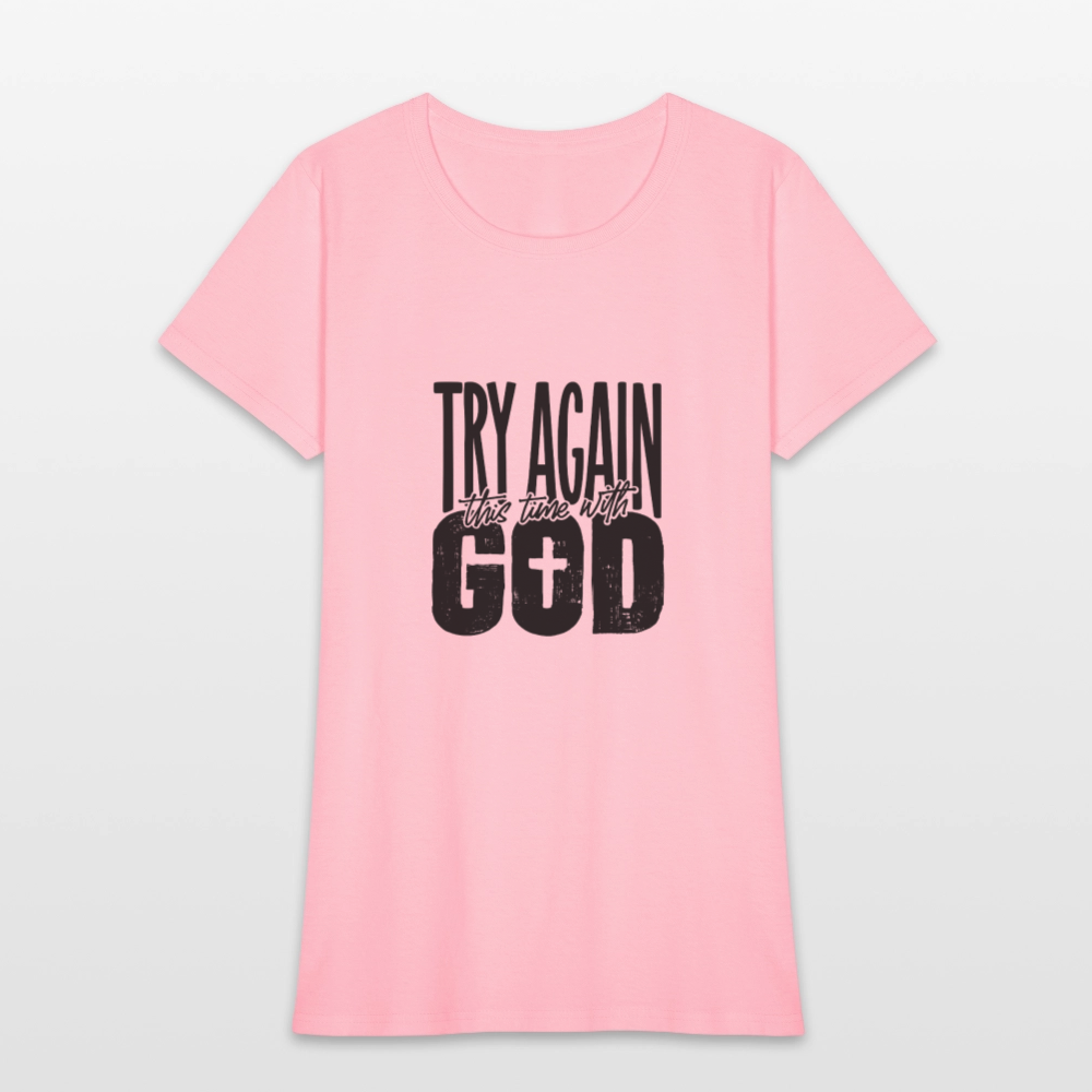 Try Again -Women's Short Sleeve T-Shirt - pink
