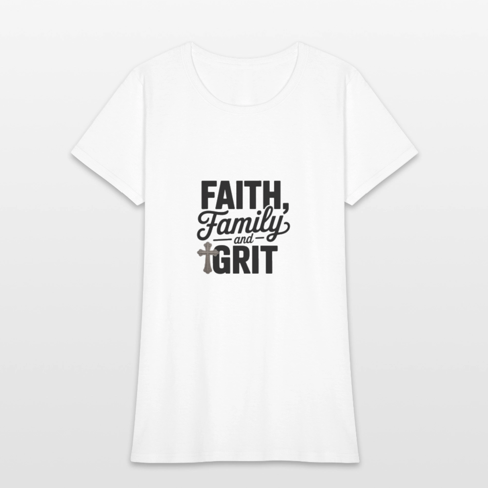 Faith and Family - Women's T-Shirt - white