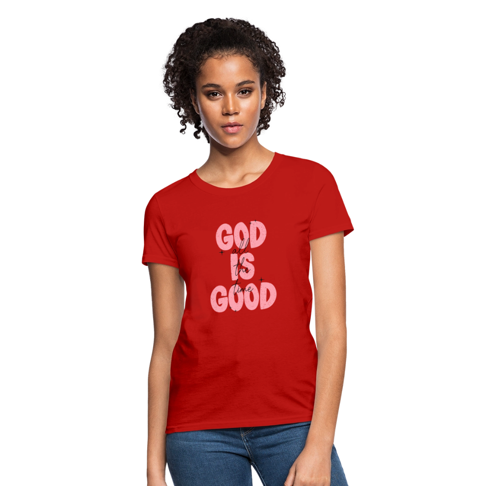 God is Good - Bold Pink -Women's Short Sleeve T-Shirt - red