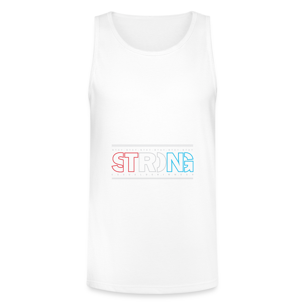 Stay Strong - Men's Tri-Blend Organic Tank - white