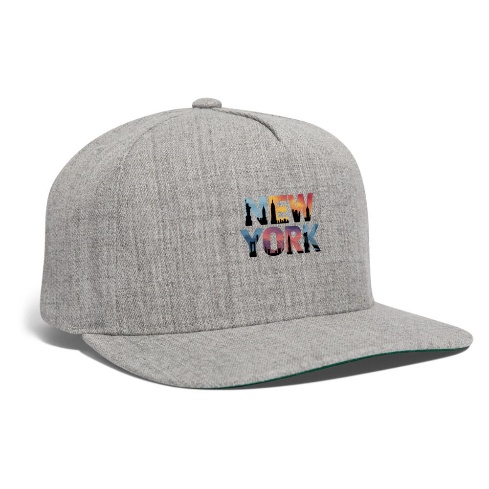 NY Color - Snapback Baseball Cap - heather gray