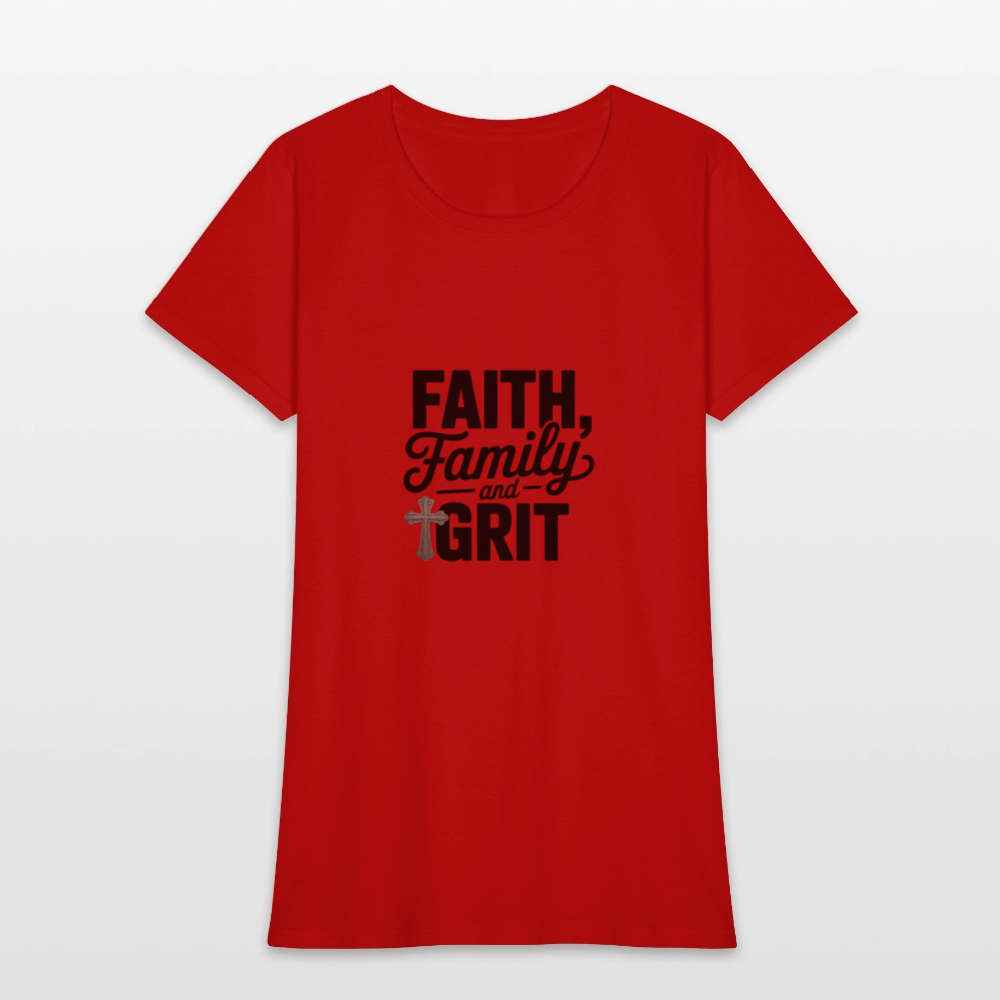 Faith and Family - Women's T-Shirt - red