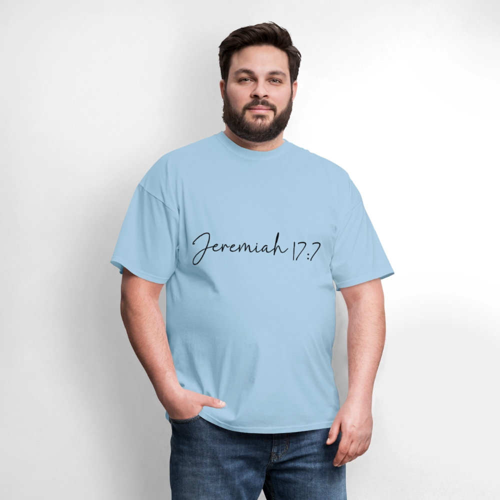 Jeremiah 17:7 - men's t-shirt - powder blue