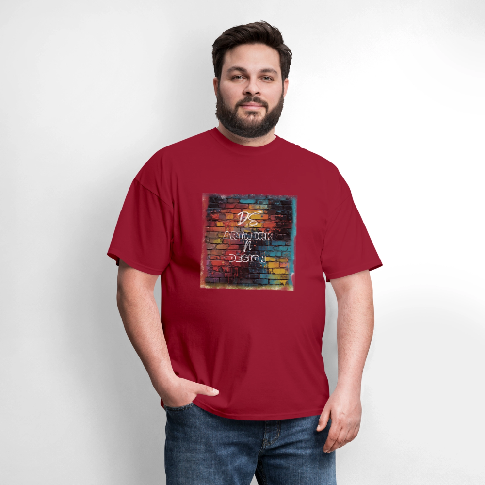 Brick Wall Artwork - Men's Tee - dark red