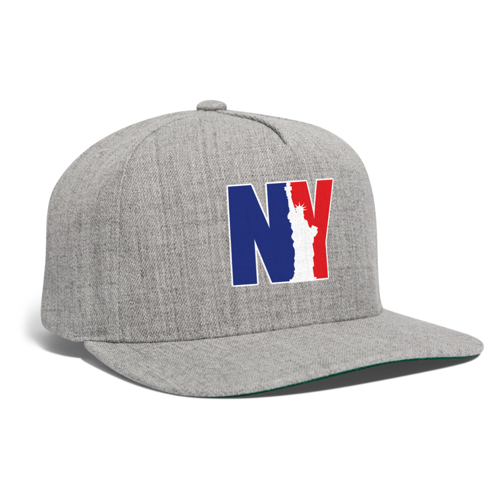 NY - Snapback Baseball Cap - heather gray