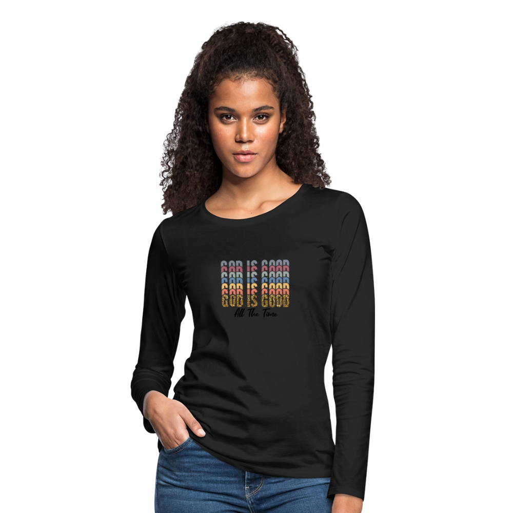 God is Good - Colorful Women's Long Sleeve T-Shirt - black