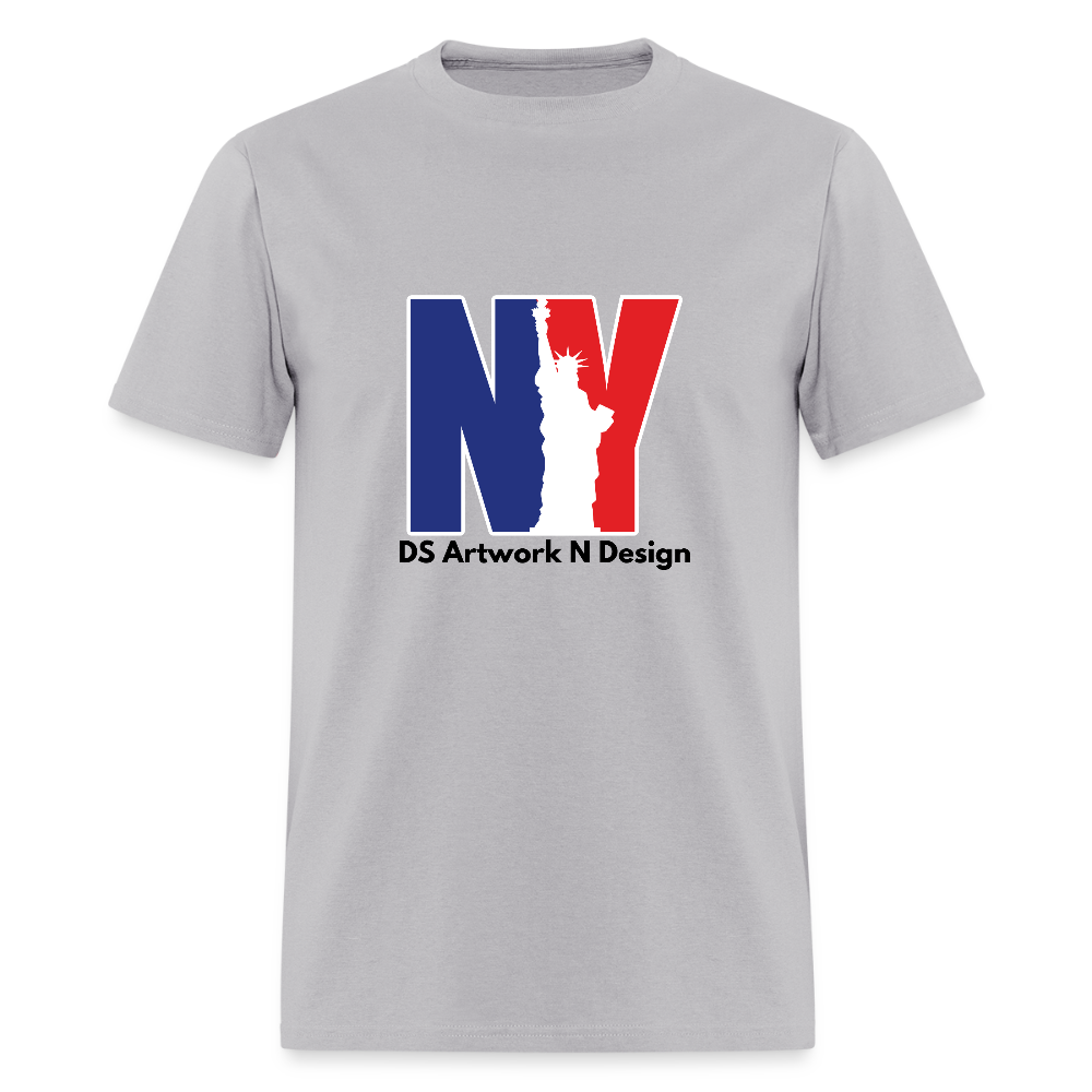 NY - Blue and Red Tee - gravel