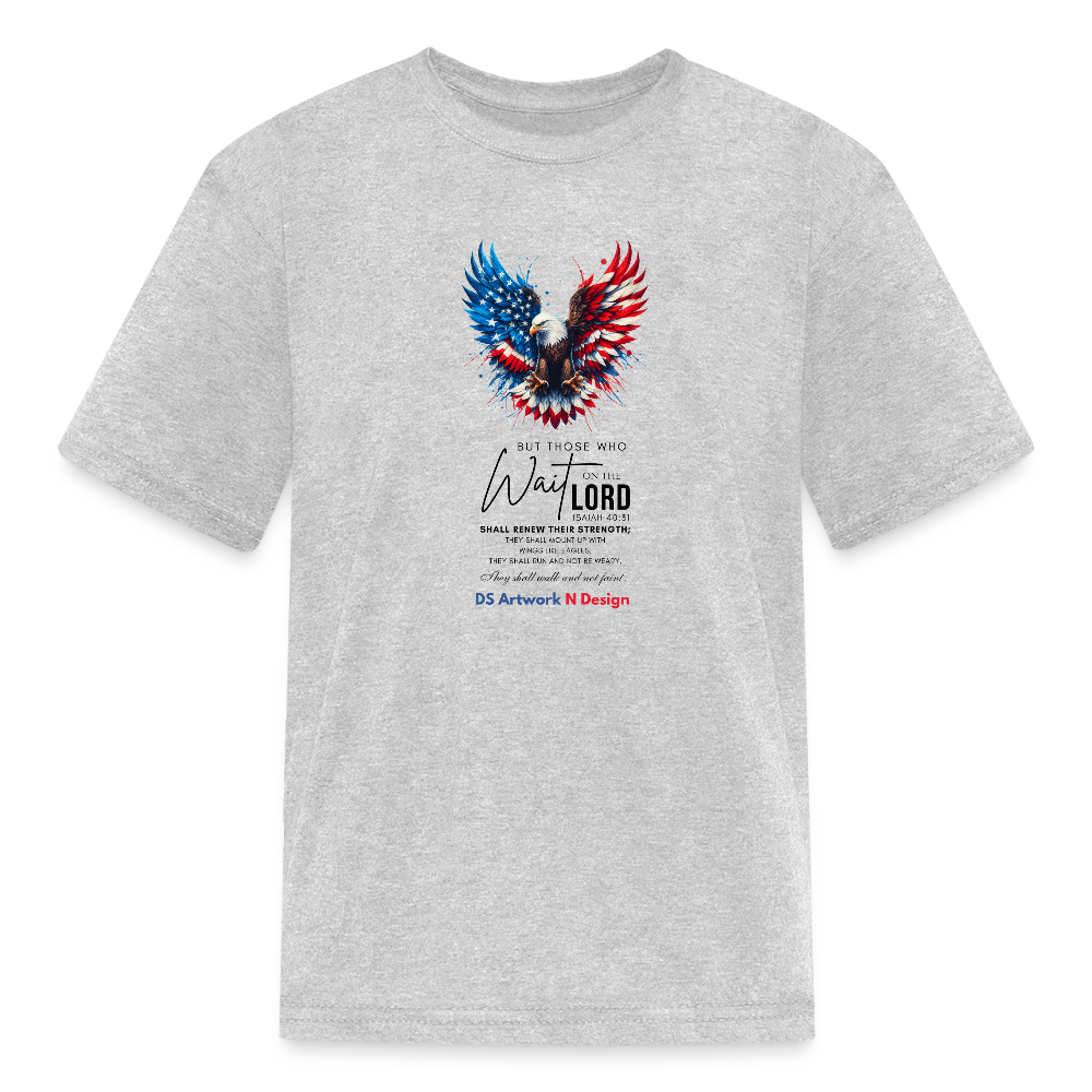 Mount on Eagles Wings - Kids' T-Shirt - heather gray