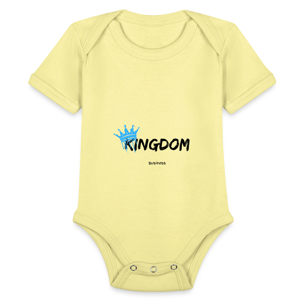 Kingdom Business - Short Sleeve Baby Onesie - washed yellow