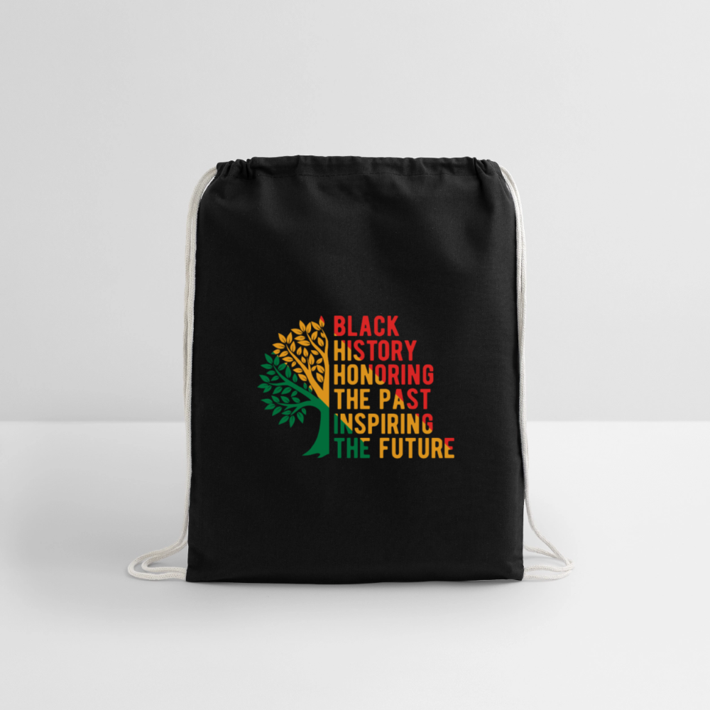 Black History - Cotton Drawstring Bag - black