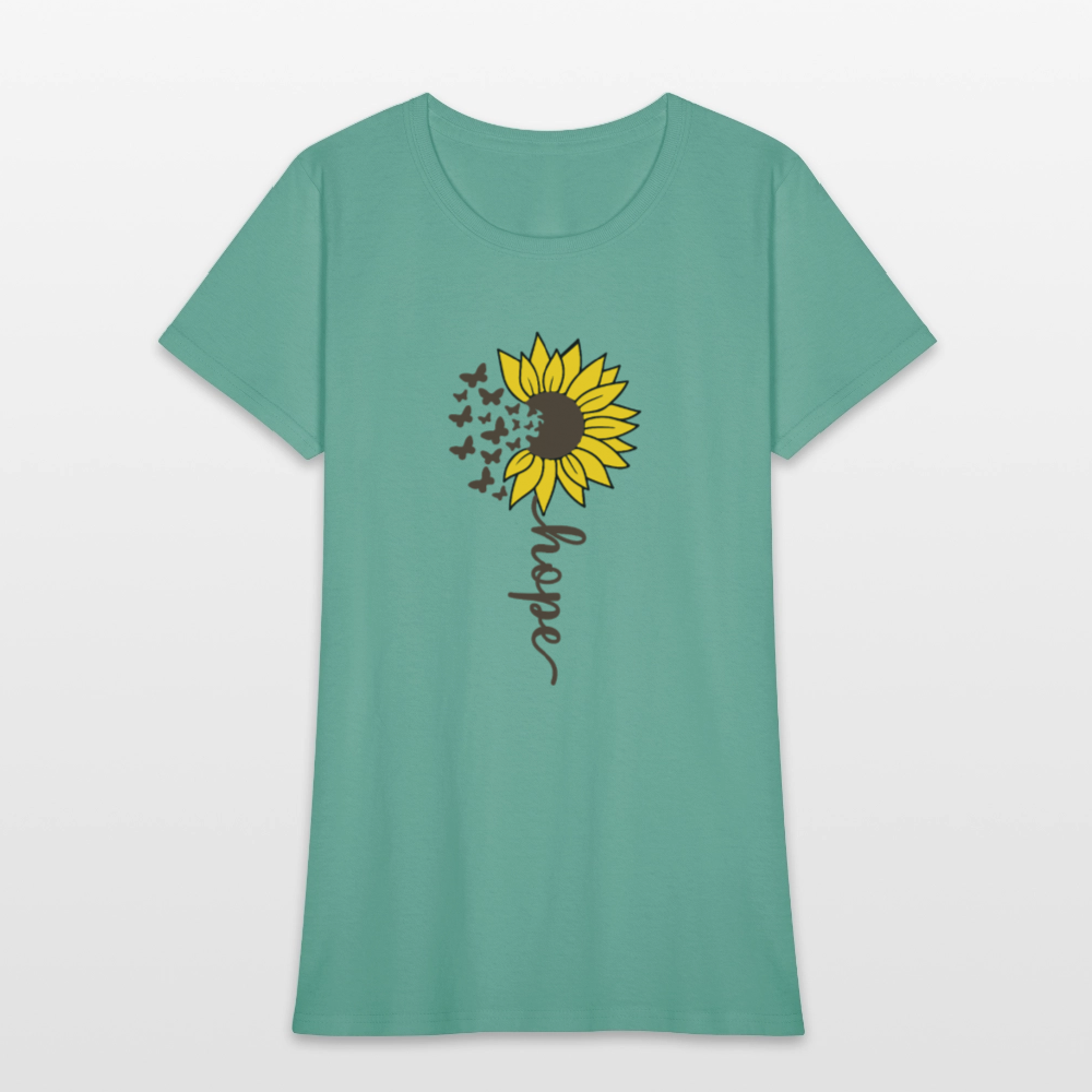 Sunflower of Hope - floral Women's T-Shirt - aquatic