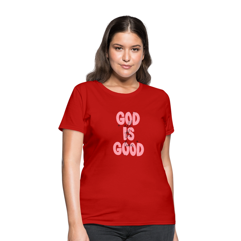 God is Good - Bold Pink -Women's Short Sleeve T-Shirt - red