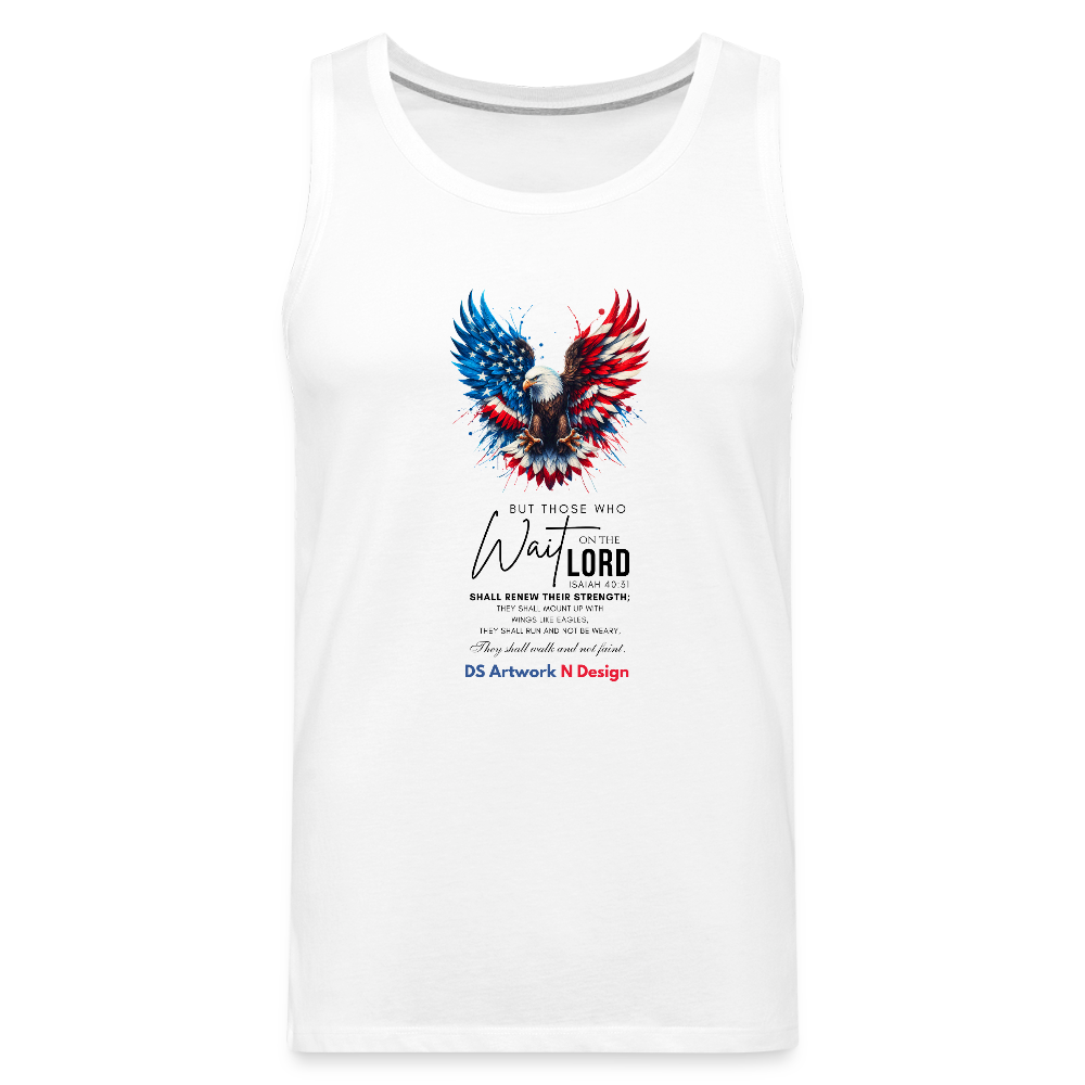 Mount on Eagles wings - Men’s Premium Tank - white