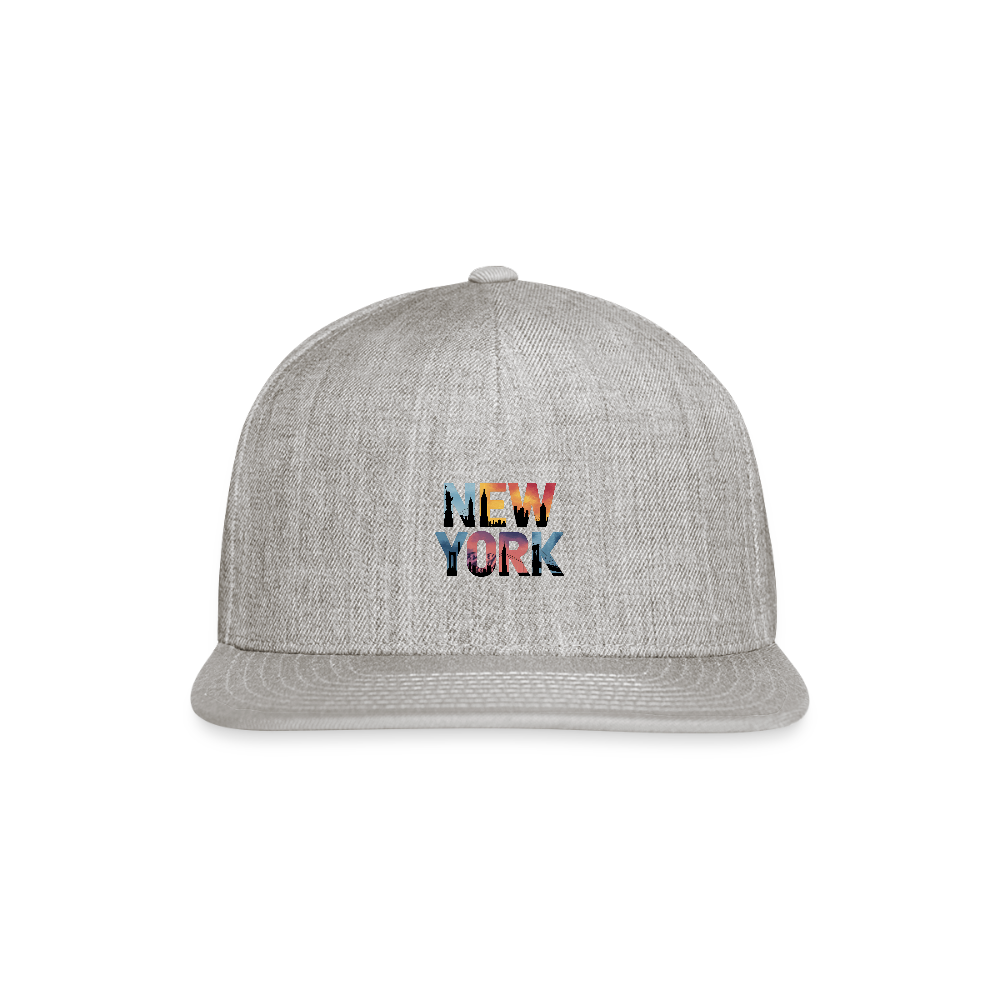 NY Color - Snapback Baseball Cap - heather gray