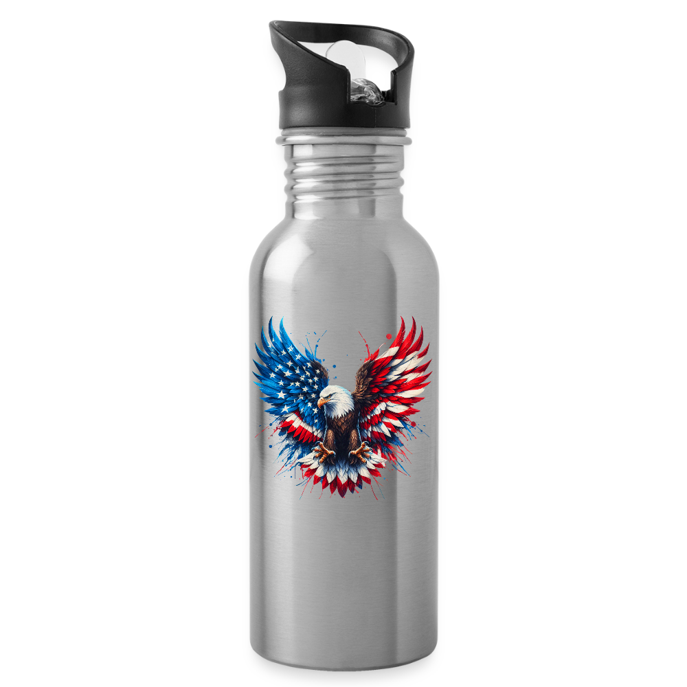 Patriot Eagle - Water Bottle - silver