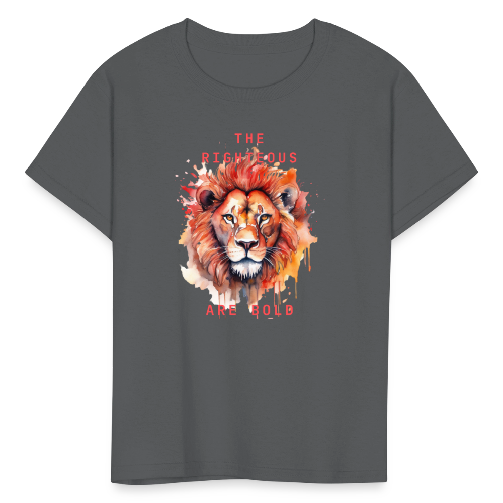 Bold Lion - Kids T-Shirt - charcoal