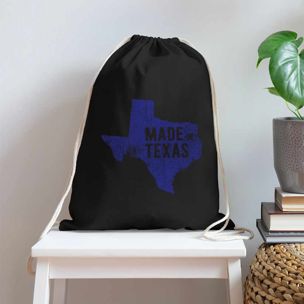 Made in Texas - Cotton Drawstring Bag - black