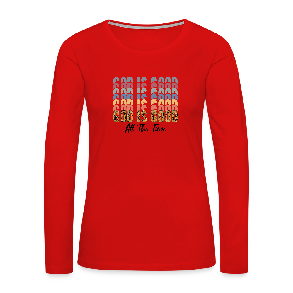God is Good - Colorful Women's Long Sleeve T-Shirt - red