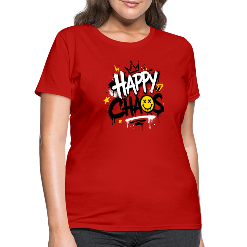 Happy Chaos - Graffiti Women's T-Shirt - red