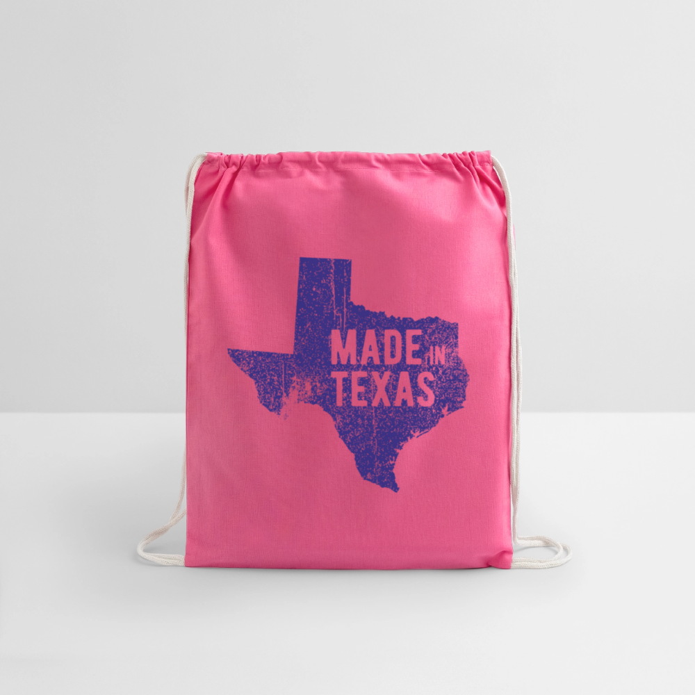 Made in Texas - Cotton Drawstring Bag - pink