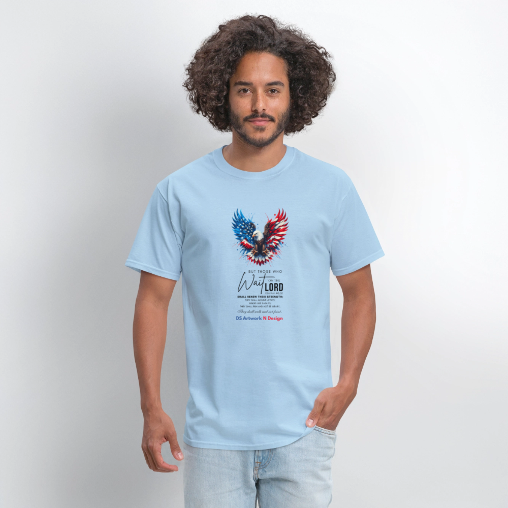 Mount on Eagles wings -Men's T-Shirt - powder blue